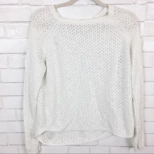 LC Lauren Conrad White Knitted Sweater. Size M